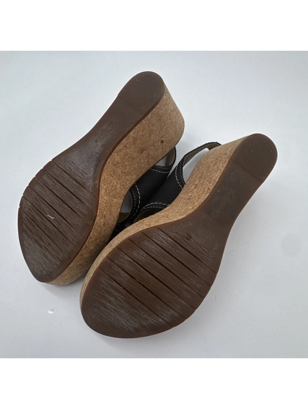 Clarks Aisley Tulip Wedge Sandals Black Size 5.5 M 3 In. Wedge Adjustable Strap
